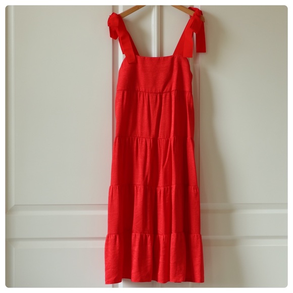 ALICE& + OLIVIA Cynthia Tie Shoulder Midi Dress - Picture 6 of 12